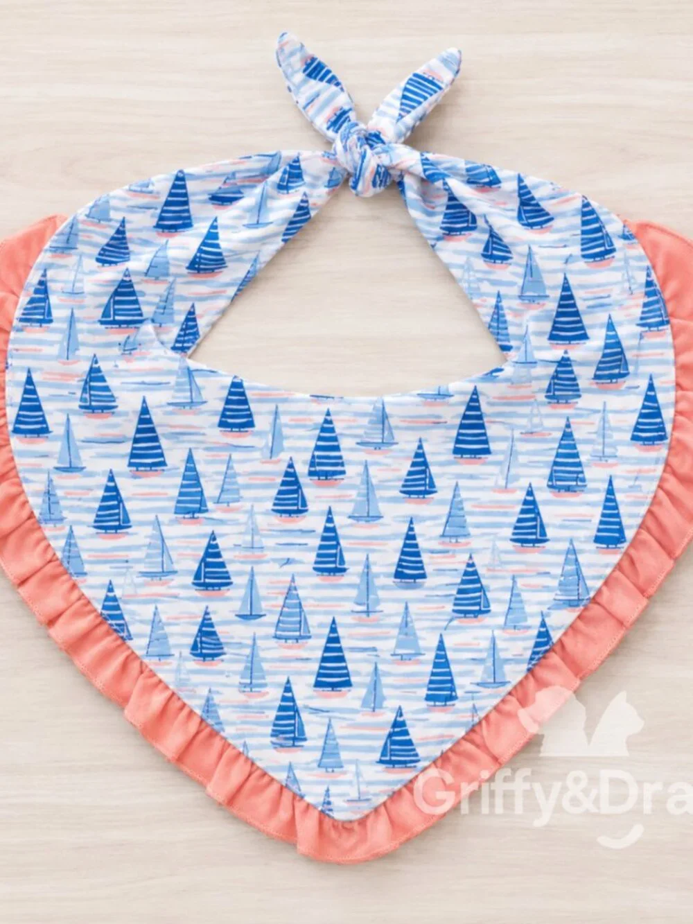 Griffy & Drake Sailboat Print Bandana Bib
